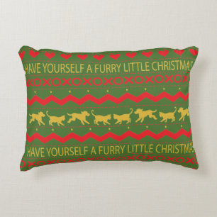 Kerstmis, speciaal ontworpen Pillow "Furry XMAS"-h Accent Kussen