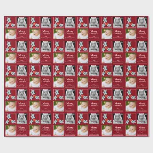 Kerstmis, speciaal voor Holly Red Cadeaupapier (Vlak)