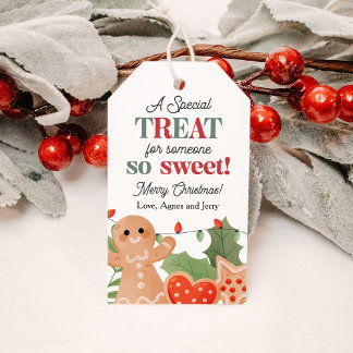 Kerstmis speciale behandeling voor iemand die lief cadeaulabel