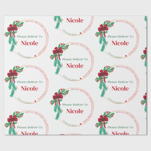 Kerstmis, speciale kerstnaam voor de kerstman-work cadeaupapier (Vlak)