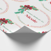 Kerstmis, speciale kerstnaam voor de kerstman-work cadeaupapier (Hoek)