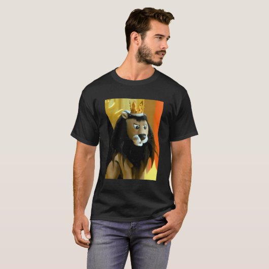 Kerstmis speciale Koning Moonracer Lion-eiland van T-shirt (Voorkant volledig)