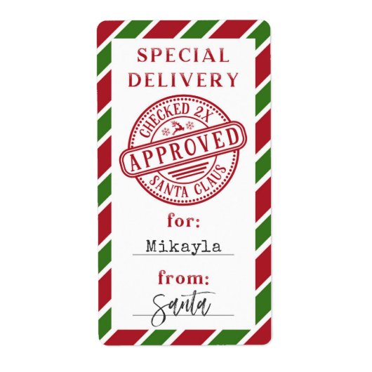 Kerstmis Speciale levering van Santa Gift Sticker (Voorkant)