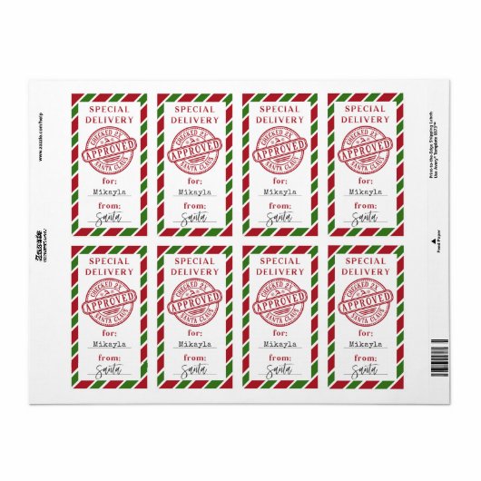 Kerstmis Speciale levering van Santa Gift Sticker (Full Sheet)