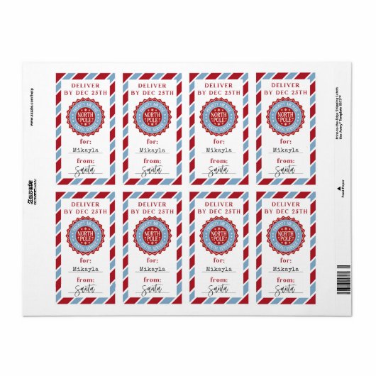 Kerstmis Speciale levering van Santa Gift Sticker (Full Sheet)