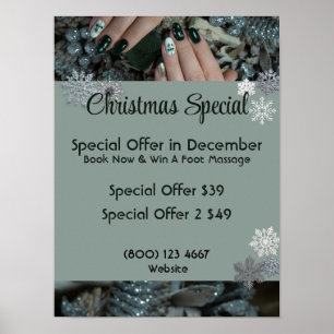 Kerstmis speciale nagelsalon poster