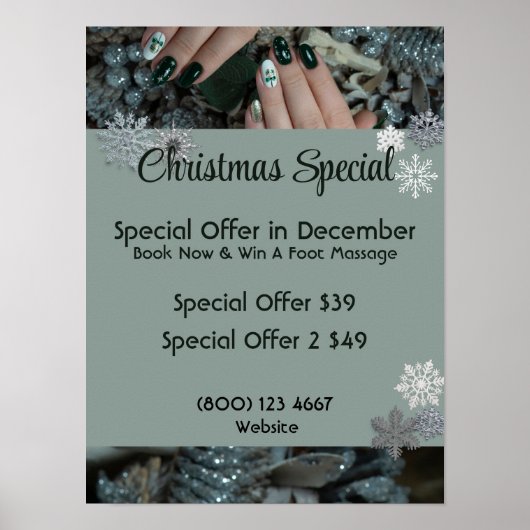 Kerstmis speciale nagelsalon poster (Voorkant)