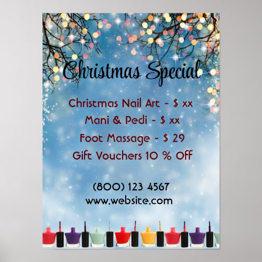 Kerstmis speciale nagelsalon poster (Voorkant)