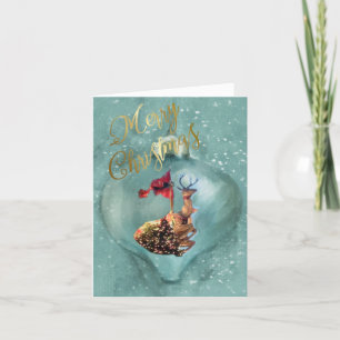 Kerstmis Speciale Rendier Ornament Sneeuw Hol Feestdagen Kaart