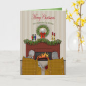 Kerstmis, speciale senior koppels die handen vasth kaart (Gele Bloem)