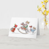 Kerstmis Speelgoed Kaart (Gele Bloem)