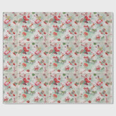 Kerstmis,  speelgoed, stokken, snoepriet cadeaupapier (Vlak)