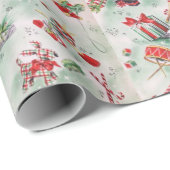 Kerstmis,  speelgoed, stokken, snoepriet cadeaupapier (Rol Hoek)