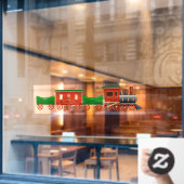 Kerstmis speelgoed trein set raamsticker (Cafe Raam)