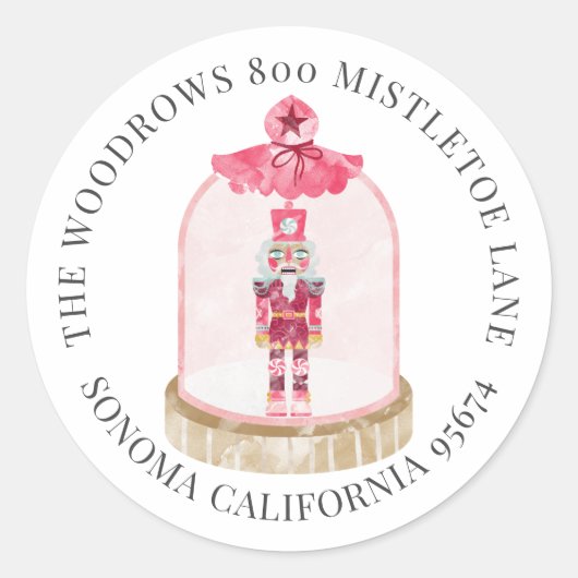 Kerstmis speelgoedsoldaat waterverf retouradres ronde sticker (Voorkant)