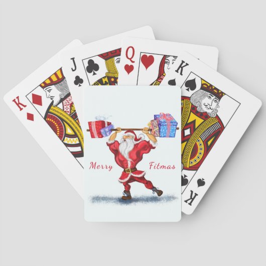 Kerstmis Speelkaarten Kerstman met geschenken - Gr (Achterkant)