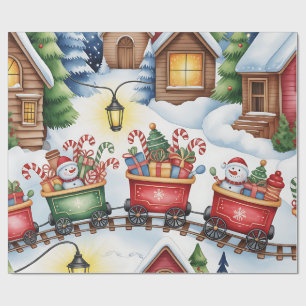 Kerstmis Speelland & Treinen Inpakpapier voor Kind