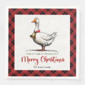 Kerstmis Speelse Domme Gans Humor Servetten (Voorkant)