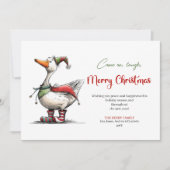 Kerstmis Speelse Gans Grappige Wispelturige Groet Feestdagenkaart (Voorkant)