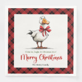 Kerstmis Speelse Gans Whimsy Minimaal Servetten (Voorkant)
