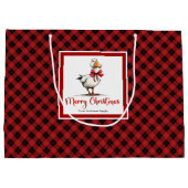 Kerstmis Speelse Gans Whimsy Minimal Cadeautassen Groot Cadeauzakje (Achterkant)