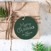 Kerstmis speelse script groene cadeaubijlage bedankjes labels