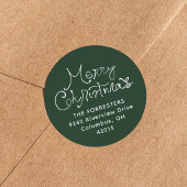 Kerstmis speelse script retouradres ronde sticker