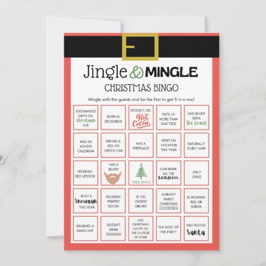 Kerstmis spel - Niet bewerkbaar - Kaart (Voorkant)