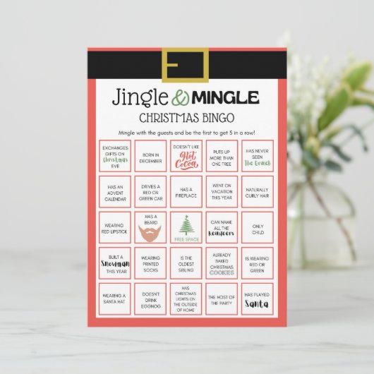 Kerstmis spel - Niet bewerkbaar - Kaart (Staand voorkant)