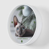 Kerstmis Sphynx Kat Klok (Hoek)