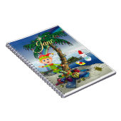 Kerstmis Spiraal Notebook Beach Bum Kerstman Notitieboek (Rechterzijde)