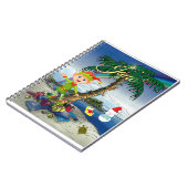 Kerstmis Spiraal Notebook Beach Bum Kerstman Notitieboek (Linkerzijde)