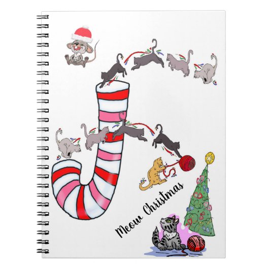 Kerstmis Spiraal Notebook Katten Muizen Notitieboek (Voorkant)