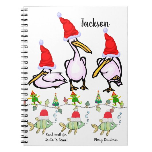 Kerstmis Spiraal Notebook Pelikanen Notitieboek (Voorkant)