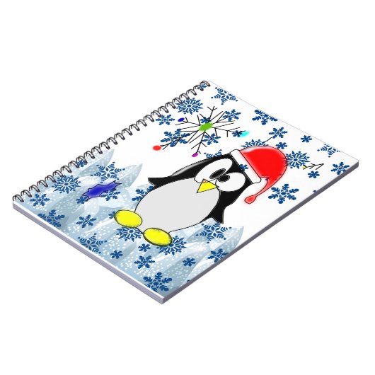 Kerstmis Spiraal Notebook Pinguïn Notitieboek (Linkerzijde)
