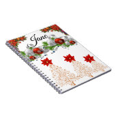 Kerstmis Spiraal Notebook Poinsettia Notitieboek (Rechterzijde)