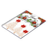 Kerstmis Spiraal Notebook Poinsettia Notitieboek (Linkerzijde)