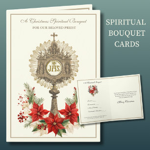 Kerstmis spiritueel boeket katholieke priester  feestdagen kaart