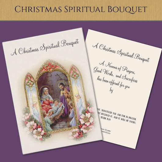 kerstmis Spirituele Bouquet Heilige Kaart Visitekaartje