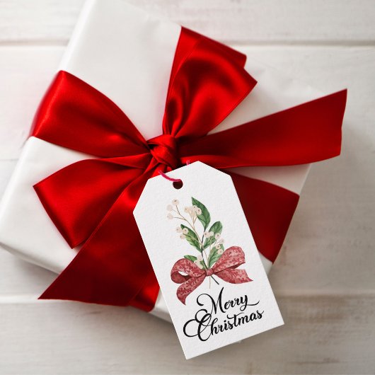 Kerstmis Sprig Cadeaubijslags Cadeaulabel