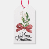 Kerstmis Sprig Cadeaubijslags Cadeaulabel (Voorkant)