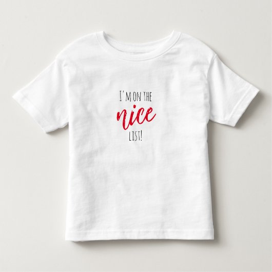 Kerstmis sta ik op de lijst van Nice Kinder Shirts (Voorkant)