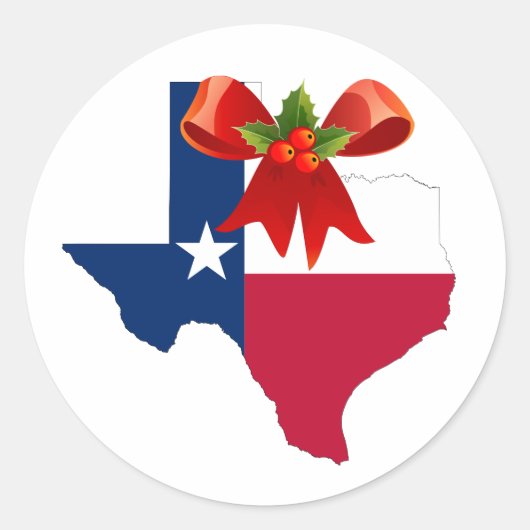 Kerstmis Staat Texas Vlag Zegels Stickers (Voorkant)