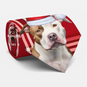 Kerstmis Staffordshire Terrier Rood Rutten Kerstfe Stropdas