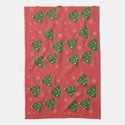 Kerstmis stamboom theedoek (Verticaal)