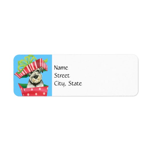 Kerstmis Standaard Schnauzer Etiket (Voorkant)