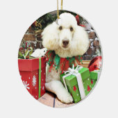 Kerstmis - Standard Poodle - Lucy Keramisch Ornament (Links)