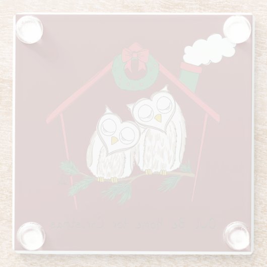 Kerstmis - Startkleding Glazen Onderzetter (Achterkant)