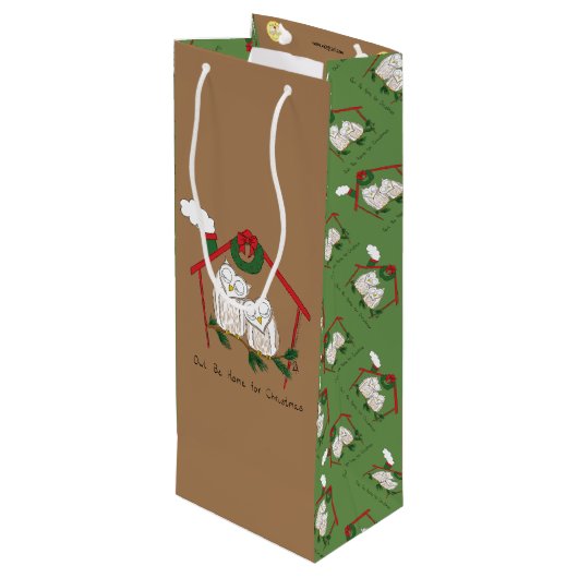 Kerstmis - Startkleding Wijn Cadeautas (Achterkant Gekanteld)