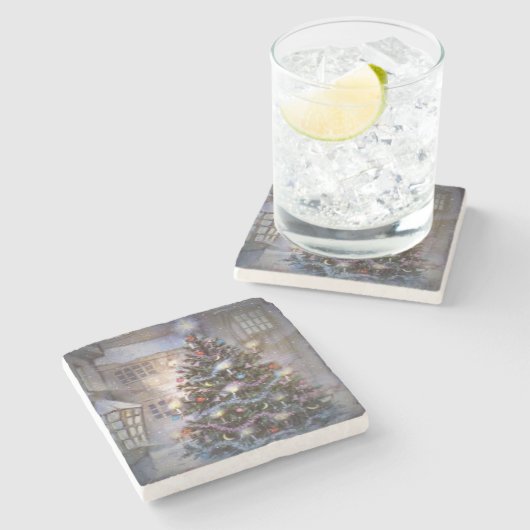 Kerstmis Stenen Onderzetter (Zijkant)